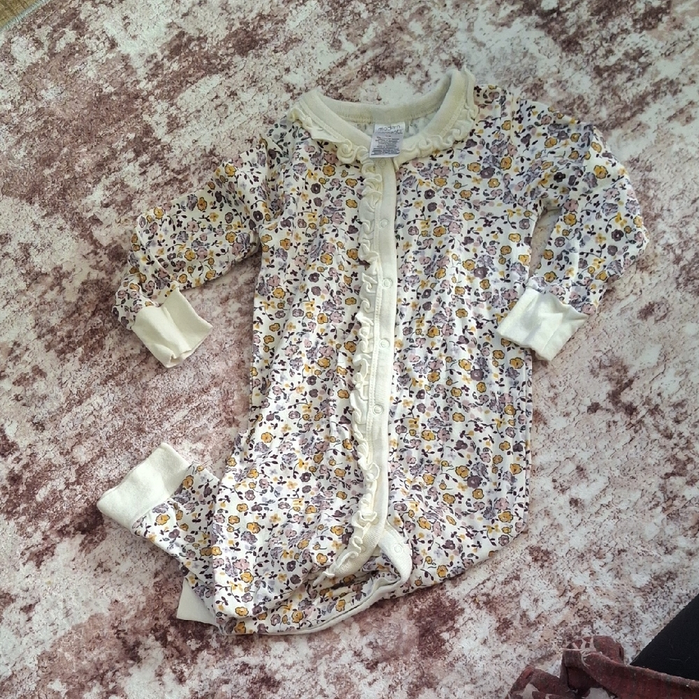Floral Baby Onesie with Ruffles